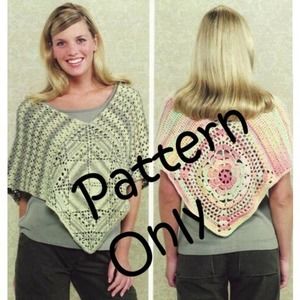 New Barbara Khouri Susan Mill Reynolds Santana 82318 Poncho Knit Crochet Pattern